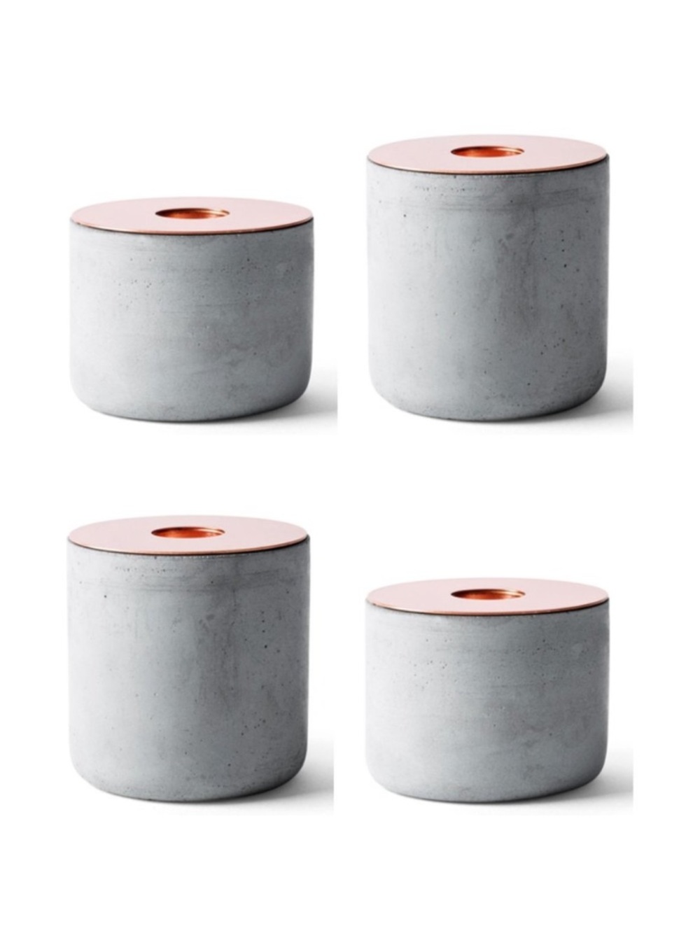 Menu Chunk of Concrete Candleholder - Set of 4